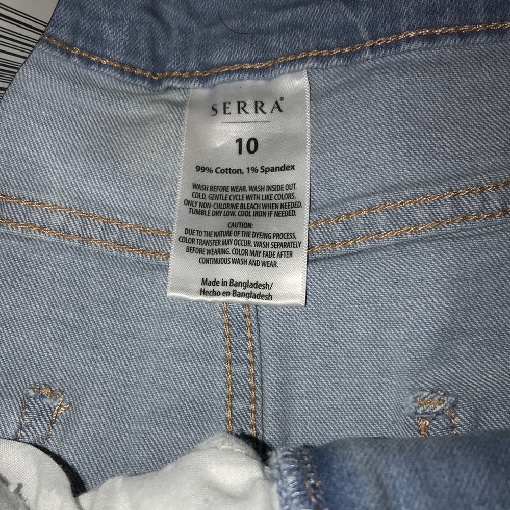 Serra Ladies Cuffed Denim Shorts - Light Blue - Picture 7 of 9